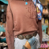 Western Graphic Print Long Sleeve Sweatshirt