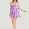 Solid Keyhole Round Neck Pocket Belted Flutter Dress