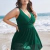Solid Keyhole Round Neck Pocket Belted Flutter Dress