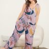 Star & Plant Sleeveless Button Up Pocket Jumpsuit